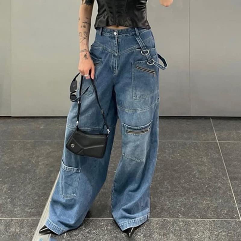 CEINOM Y2K High Waist Baggy Jeans Women's Straight Wide Leg Pants Streetwear 90S Baggy Pants Hip Hop Denim Pants2
