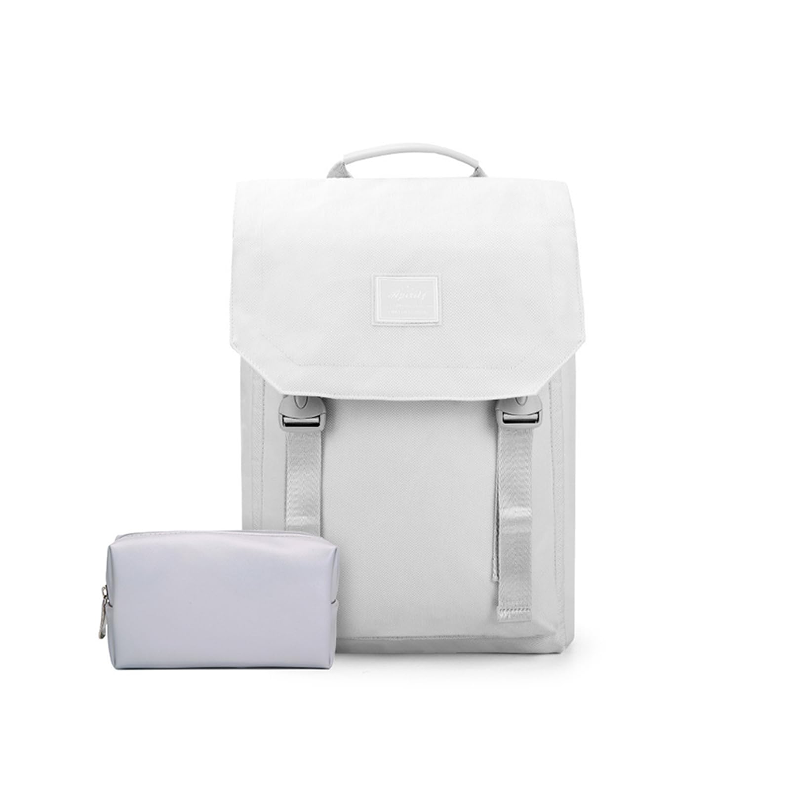 PORRASSO Laptop Backpack Women Daypack Rucksack for 15.6 Inch Laptop with Luggage Strap Storage Bag Business Waterproof Bookbag Travel Knapsack White B