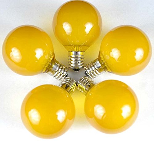 Luces de cadena G50 exteriores 100 pies 125 bombillas amarillas miniatura 6