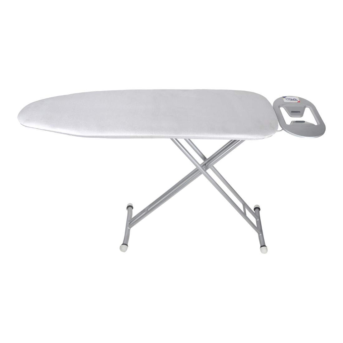 Peng Essentials Silverluxe Ironing Board | Portable and Foldable Ironing Table for Clothes| Height Adjustable Ironing Table with Silicon Pad for Iron Rest, Size- 97x34cm, (Silver)