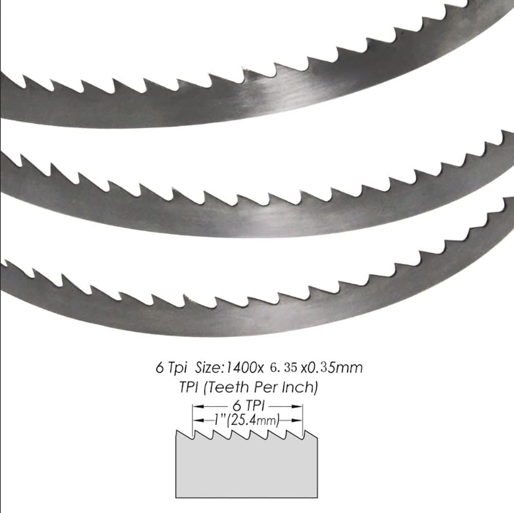 Set di 4 Lame per Sega A Nastro SK5, 1400mm x 6,35mm x 0,35mm per Sega A Nastro BS200A 8" (Taglia : 6 TPI)