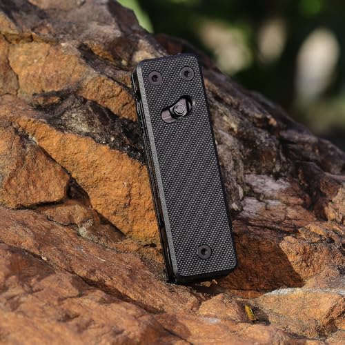 Image of Roxon KS2E Noir Elite D2 Blade 13 in 1 Mini Multi Tool function pocket knife with big scissor, G10 handle and Pocket clip, good for Camping /Backpacking /Emergencies /EDC Multitool (D2 Steel Blade)