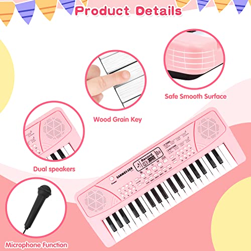 Kids Piano Keyboard 37 Key Pink Piano For Kids Music Toys For 3+ Year Old Girls Keyboard Piano For Beginners Learning Piano Chords Birthday Gifts For 3 4 5 6 7 8 Year Old Boys Girls #TOP3