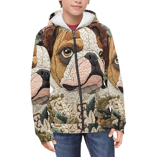 Boys Animal Print Hoodies Zip Up Hooded Sweatshirts Boys Loose Spring Fall Graphic Hoodies with Pocket2