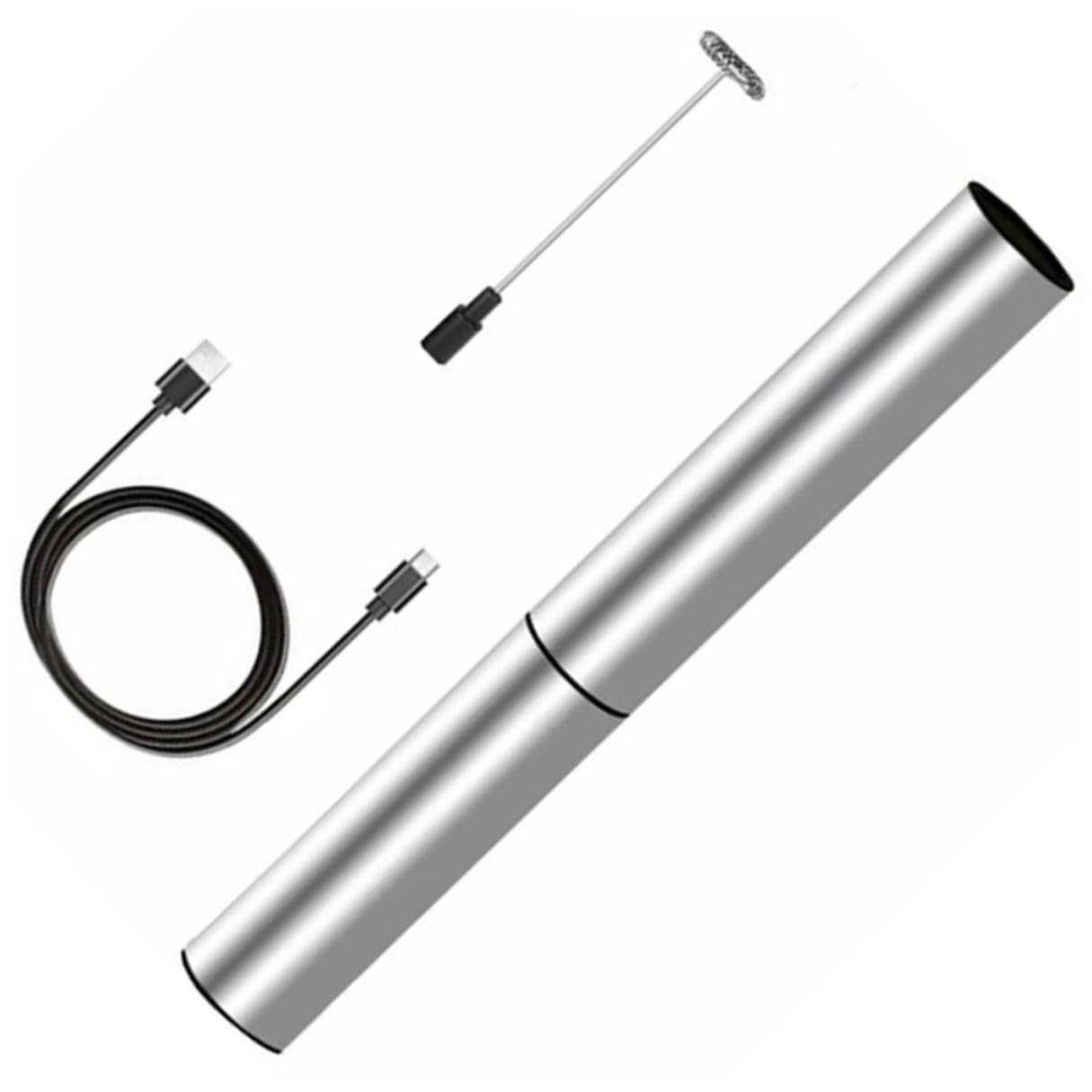 CLISPEED Montalatte Elettrico Portatile in Acciaio Inox, Frusta per Uova a Immersione Ricaricabile Usb, Utensile da Cucina Ergonomico per Cappuccino, Latte e Miscele al Cioccolato