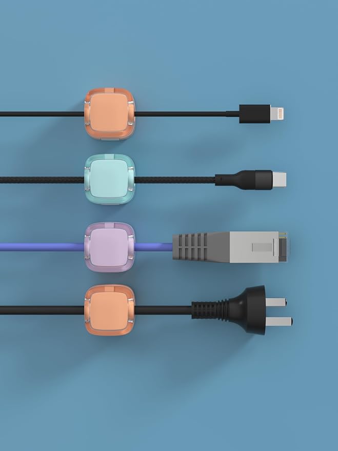 Clips magnéticos para cables, 8 piezas multicolor miniatura 8