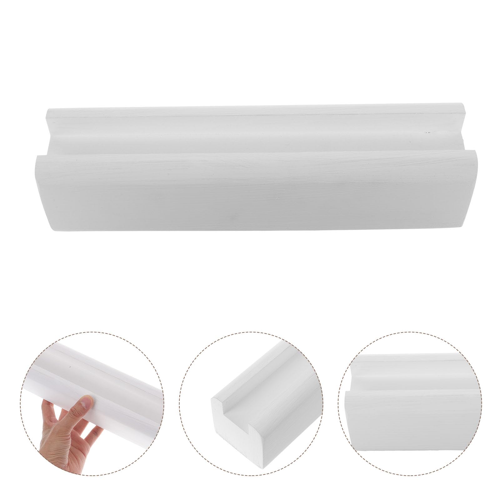 Veemoon Soporte de Espejo de Piso de Madera Blanco Base Antideslizante para Exhibición de Decoraciones en Bares y Restaurantes, Resistente y Elegante
