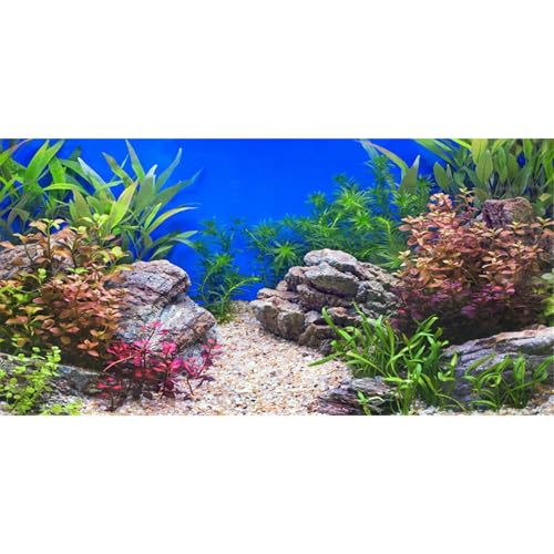 MIRRORANG 91x41cm Wasserpflanze Aquarium Hintergrund Stein Flussbett & See Aquarium Hintergrund Vinyl