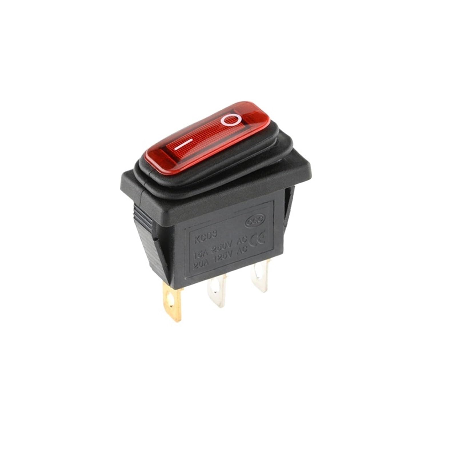 MCSEROST 1PCS 15A 250V/20A 125V AC rocker KCD3(KCD3-102NW Red)