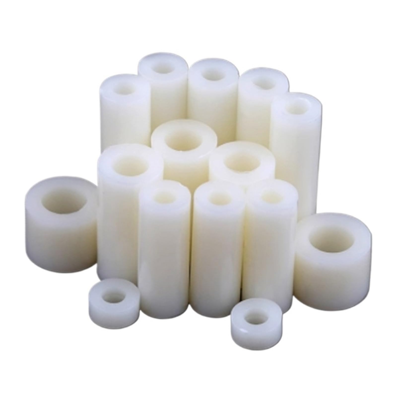 10/20/ 50pcs M3 M4 M5 M6 M8 White ABS Non-Threaded Hollowed Nylon Spacer Round Hollow Standoff Washer PCB Board Screw(15mm,ID4.2x OD.7 (50pcs))