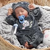 DAYOFF KIDS Reborn Baby Dolls,18 Inch Realistic Baby Doll with Full Vinyl Body Lifelike Baby Dolls Real Life Baby Doll for Kids Age 3+ (Levi.B)