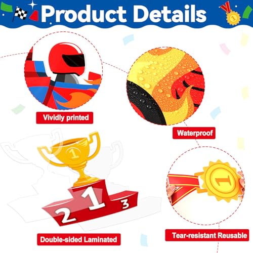 Image of gisgfim Racing Car Bulletin Board Decorations Racing Into Our Class Paper Cutouts Motivational Cars Medal Bulletin Board Set for Back to School Teacher Classroom Kindergarten Wall Decor Supplies