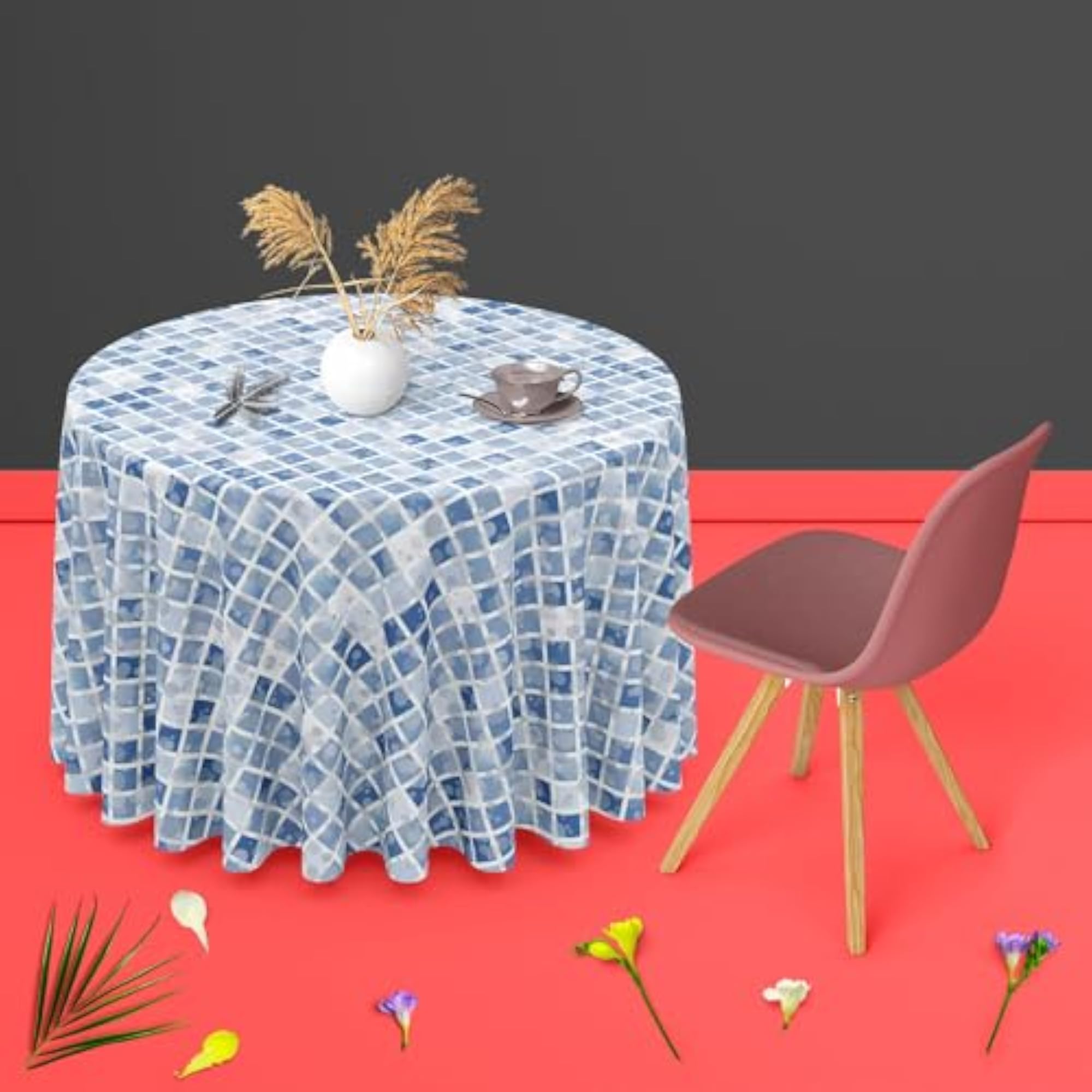 Brown Tiles Table Cloth Cover for Dining & Center Table