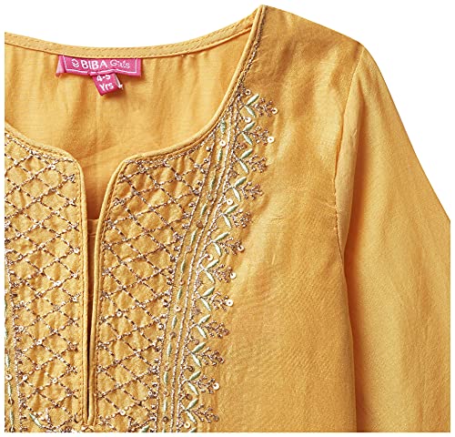 Image of BIBA Poly Cotton Embroidered Straight Formal Kurta With Palazzo And Dupatta