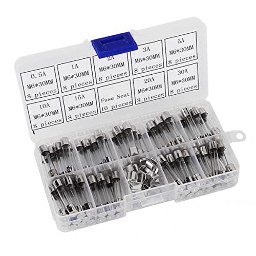 MERISHOPP® 72pcs 6 * 30mm Glass Tube Fuses Car Electrical Assorted Kit 250V 0.5A-30A|Motors | Parts & Accessories | Car & Truck Parts |Package Includes : As per Description-image-25