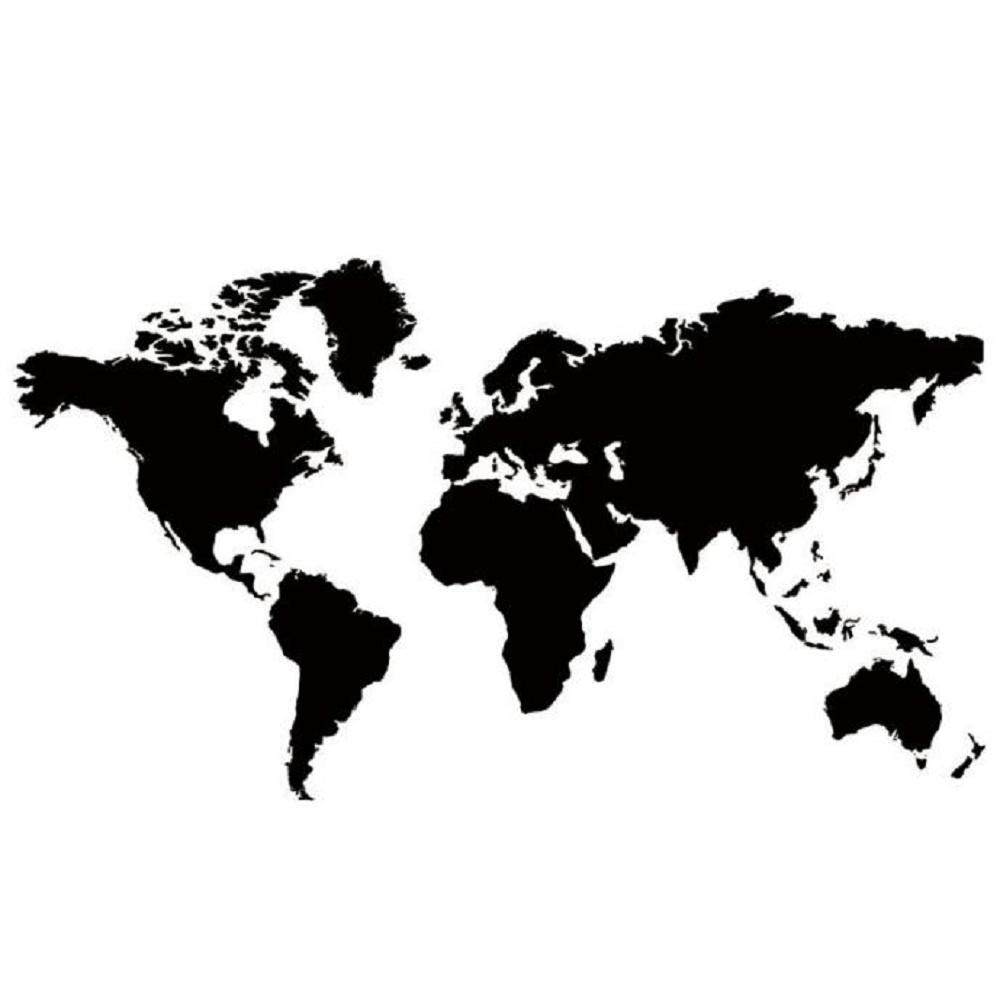 Art Design Decal World Map Wall Stickers DIY Self-Adhesive Wall Decoration Removable Wallpaper 3D Vinyl Sticker for Home Living Room Bedroom Bathroom Kitchen Decor Mural Quotes Fashion Wall Amaone