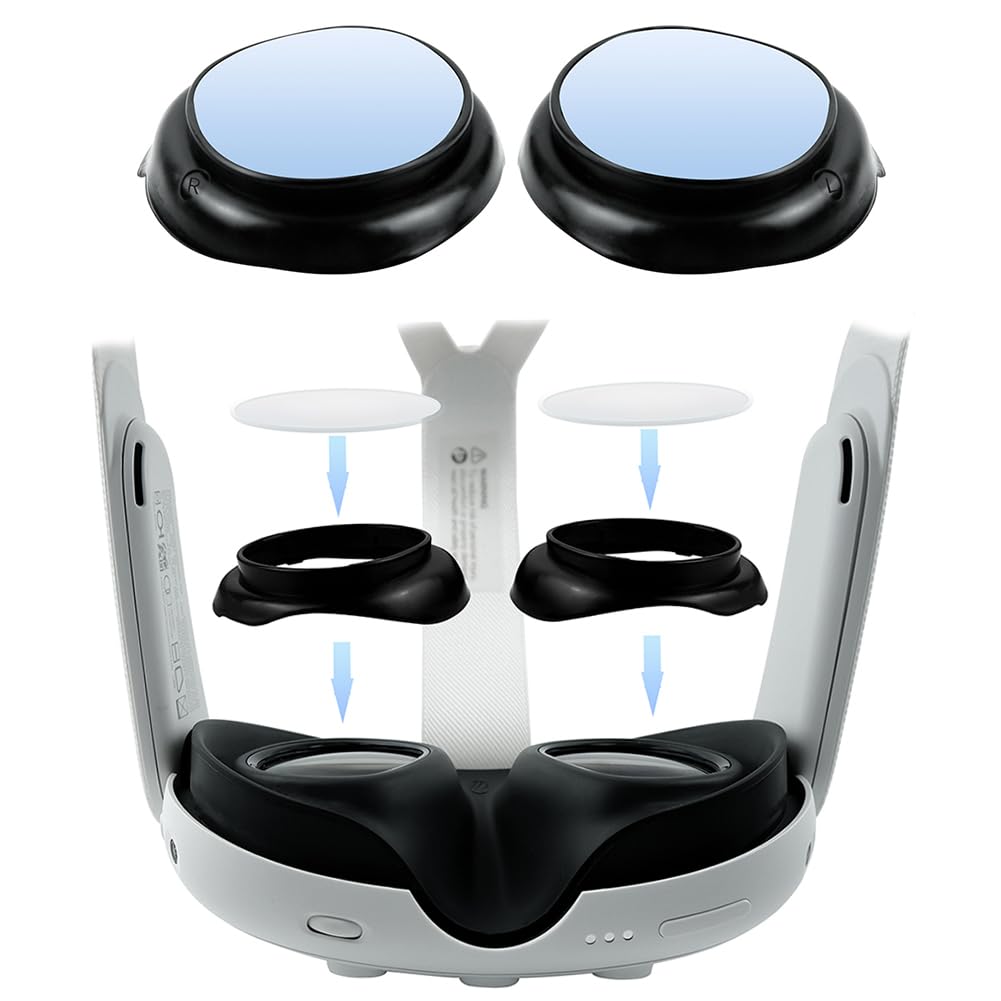 Brillen-Abstandshalter kompatibel mit Meta-Quest 3 VR-Objektivschutzhülle, kratzfester VR-Objektivschutz, R&L Brillenlinseneinsatz for Meta-Quest 3 Objektivschutz-Zubehör