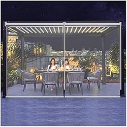 Persianas Pvc Transparentes QWEASDF Persianas enrollables PVC Transparentes Impermeables,Estores Transparentes para jardín al Aire Libre,Prueba Polvo con Aislamiento térmico,Cortina a Prueba de Lluvia,110x250cm/43.3x98.4in