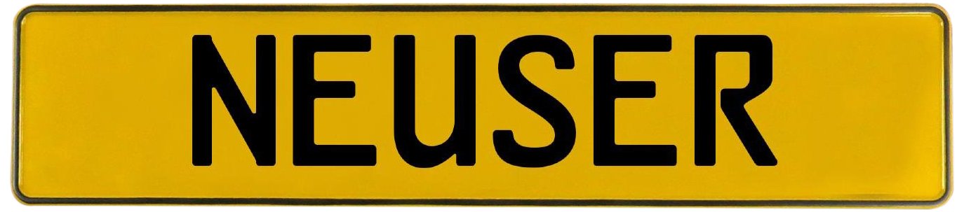 Vintage Parts 727508 Mancave Wall Art (Neuser Yellow Stamped Aluminum Street Sign), 1 Pack