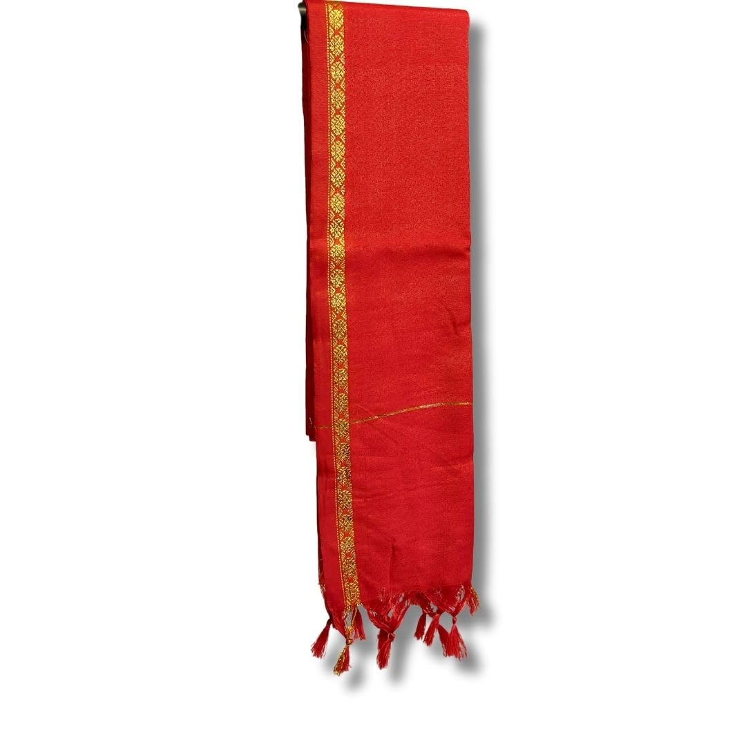 haldi mehendi shaadi Uparna/Upeni Khes/Angavastam Male in Cotton Material for Groom Wedding Rituals (2 mtr, Dupatta Shawl)-picture-11