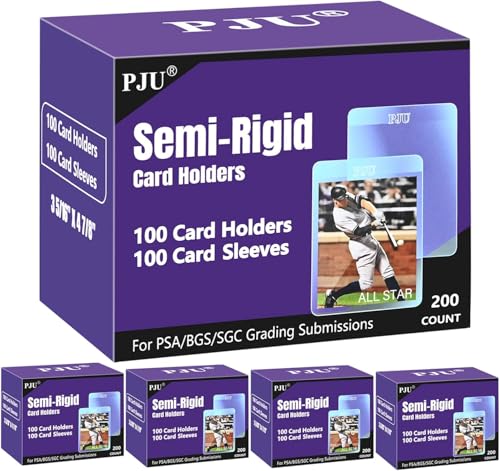 500ct Semi Rigid Card Holders & 500ct Card Sleeves for PSA, SGC, BGS, CSG Graded Card Submissions, Semi Rigid Baseball Cards Sleeves Protectors, PSA Graded Trading Cards Sleeve