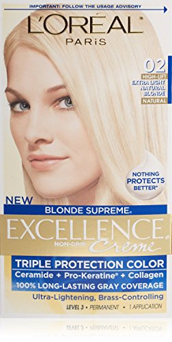 Image of L'Oreal ParisExcellence Blonde Supreme Triple Protection Color Creme, Extra Light Natural Blonde, High Lift 02 (Pack of 3)