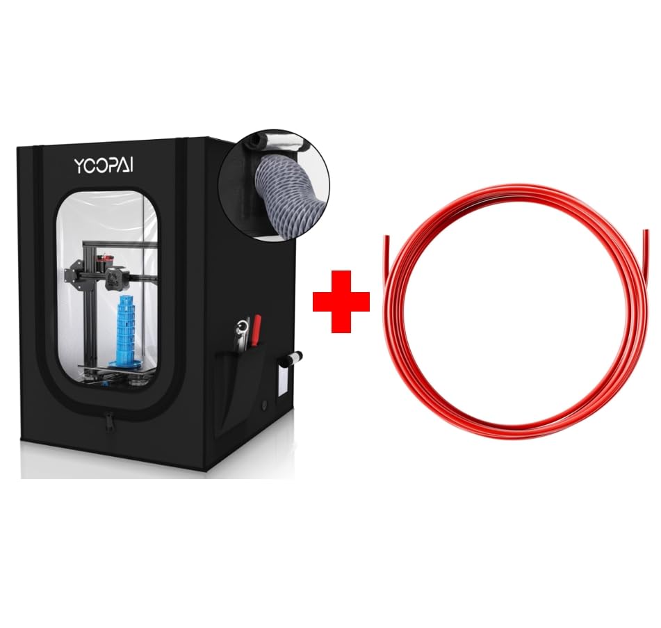 3D Printer Enclosure & Ultra-Smooth Teflon Tubing 1.2M 2.5mm ID Red