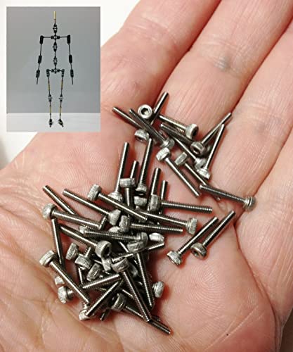 M00323-50 MOREZMORE 50pc Joint Middle Screws M2 Hex Deep Socket Screws M2x10mm M2 10 mm for Ball and Socket Stop Motion Puppet Armature Humanly Posable Armature Parts HPA FSB