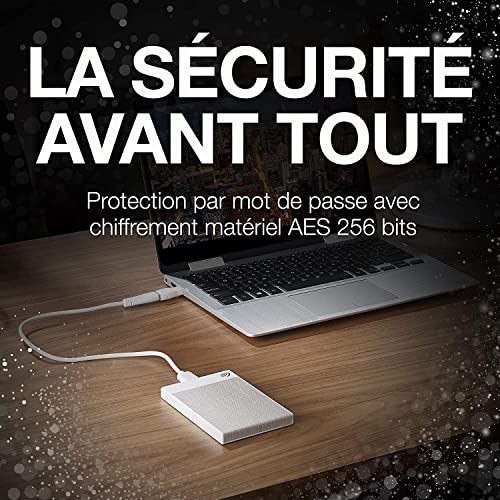 Image of Seagate Ultra Touch 2 TB External Hard Drive Portable HDD USB-C 3.0, 6 Months Mylio and Dropbox Subscription, and 3-Year Rescue Services - White (STHH2000402)