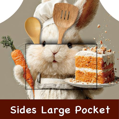 Image of Nuxovilar Cute Apron with Pockets, 26.77 * 30.7 Inches, Versatile for Meal Prep, Baking, Holiday Cooking