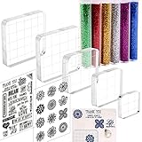 【Breite Verwendung】Das Stempelblock Acryl Blöcke Set wird häufig in verschiedenen Projekten, dekorativen Karten, Umschlägen, Zeitschriften, Einladungen, Sammelalben, Tagebüchern, Nachrichten, Notizen, Zeitplänen verwendet und kann auch als kreatives Werkzeug für Kinderzeichnungen geeignet. Es macht Sie Ihr Handwerk einzigartig. Sie können sie auch als Geschenk an diejenigen verschenken, die DIY Bastelarbeiten mögen, sehr geeignet für Anfänger