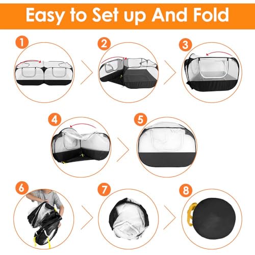 Lukovee Cercadinho para animais pequenos, caneta de frango com parte inferior removível à prova de f