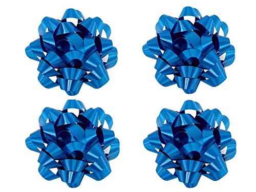 Worlds Royal Blue Gift Wrap Bows,Satin Finish Confetti Bows-Christmas Ribbon Gift Bows 4