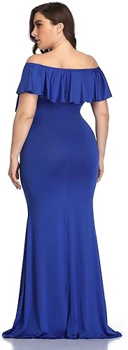 Miniatura 3 de Mommy Jennie Vestido largo de maternidad para sesión de fotos, elástico, con volantes, maxi vestido de fotografía para baby shower