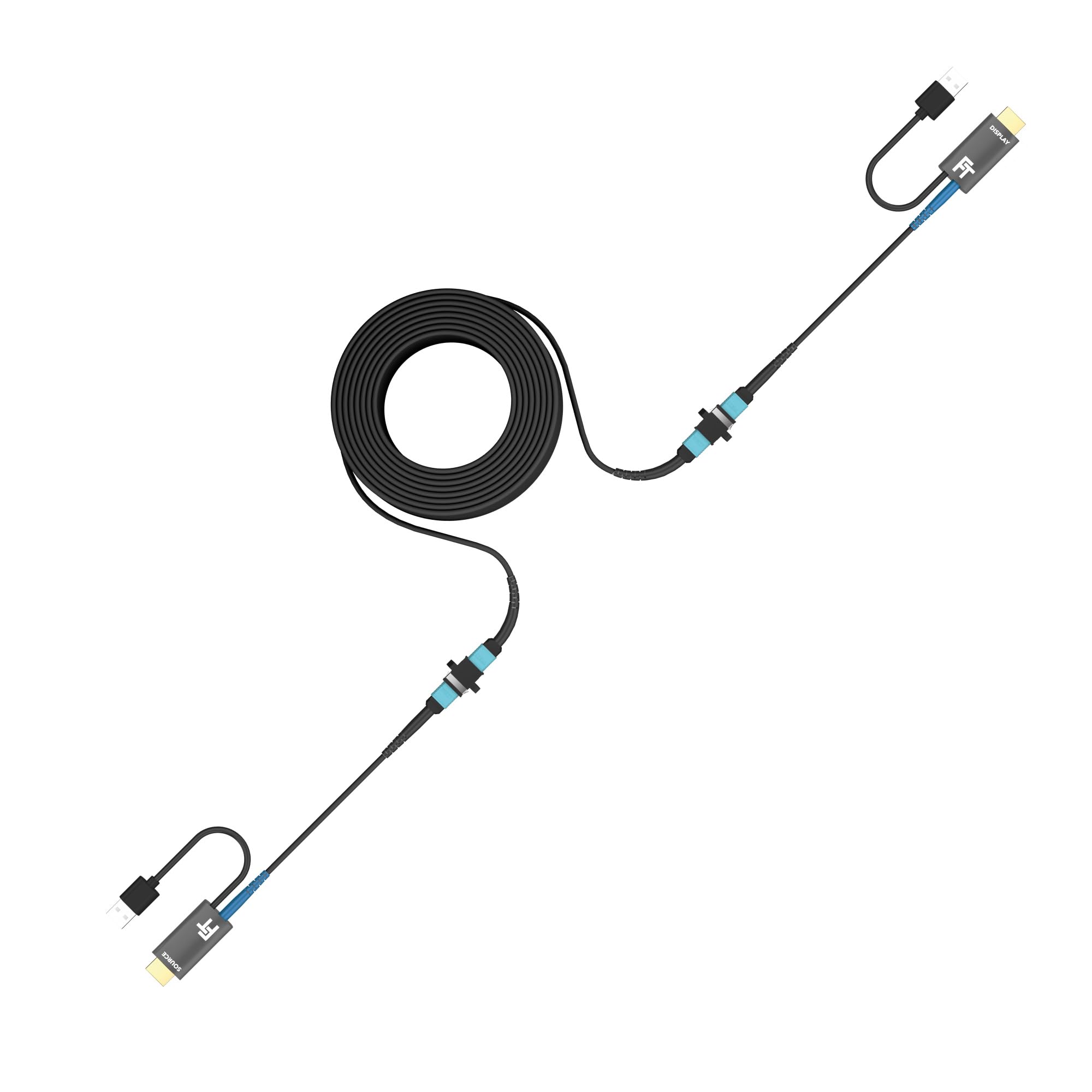 FeinTech ProFibre - Cavo HDMI in fibra ottica 8K 60Hz / 4K 120Hz Armored MPO Pure Fibre Cavo staccabile 48 Gbps eARC CEC (3000, centimetri)