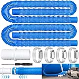 2 Stück Poolschlauch 32mm Schwimmbadschlauch 150cm Schlauch für Poolpump,Schlauch Pool mit 4 Sicherungsclip und 1 schlauchverbinder für Filterpumpe und Schwimmbad für Filter Ersatzschlauch