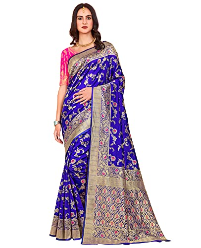 Image of Glory Sarees Women's Banarasi Silk Saree With Blouse Piece (Kara164 Parent)