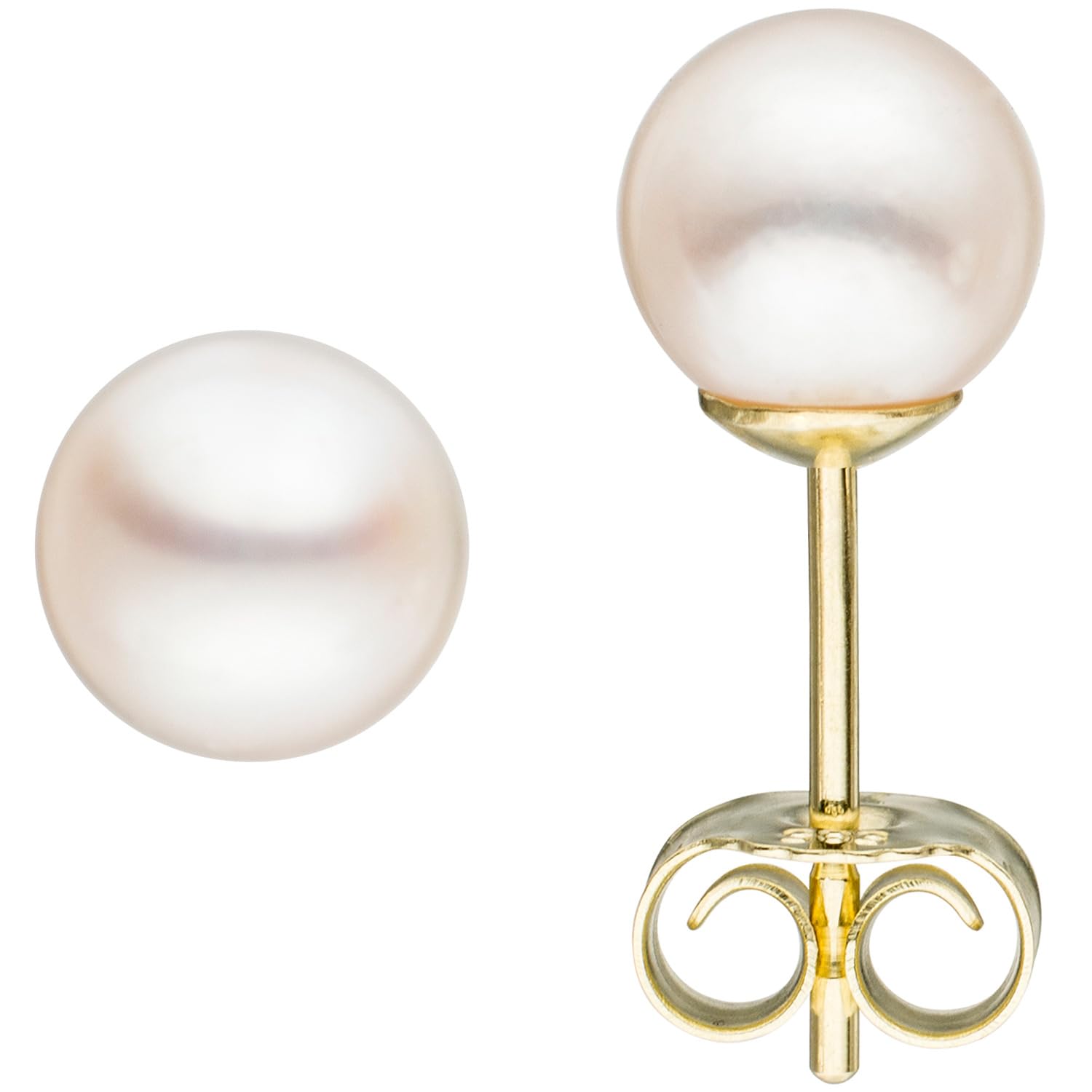 Jobo Damen-Ohrstecker aus 14 Karat 585 Gold mit Akoya Perlen