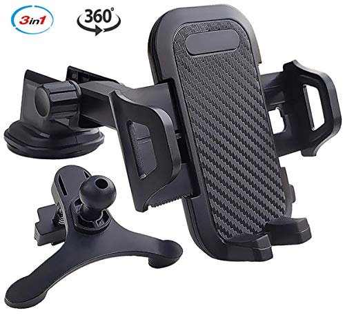 Car Phone Mount ZEAGEAR, Easy One Clamp & Release, Strong Suction Power, Reliable Cell Phone Holder fits iPhone XR XS Max X 8, Galaxy S10 + e S9 S8 Note 9 8 & More for Dashboard, Windshield & Air Vent