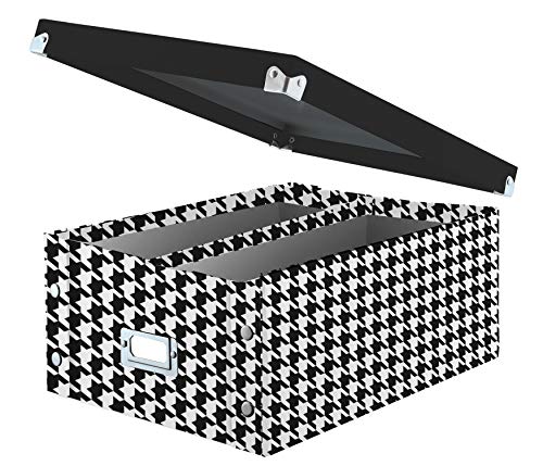 Snap-N-Store Double Wide CD Storage Box, 6.125" x 10.5" x 14", Holds up to 330 CDs/DVDs, Houndstooth (SNS03315) - Thumbnail 2