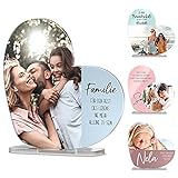 CHRISCK design Standfoto Herz Acryl Glas Bild mit Foto-Druck | Schönes Fotogeschenk für Paare Freund Freundin Mama Schwester