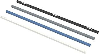 Loukin 4 pcs Rectangular Magnets, Colorful Fridge Plastic Strips Embedded Magnets, Decorative Refrigerator Magnets for Whiteboard, Kitchen and Office (Black&Gray&Blue&White, L)