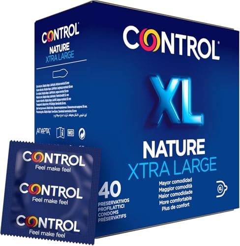 CONTROL Nature XL Preservativos Clásicos Talla Grande de Látex Natural 40 Unidades