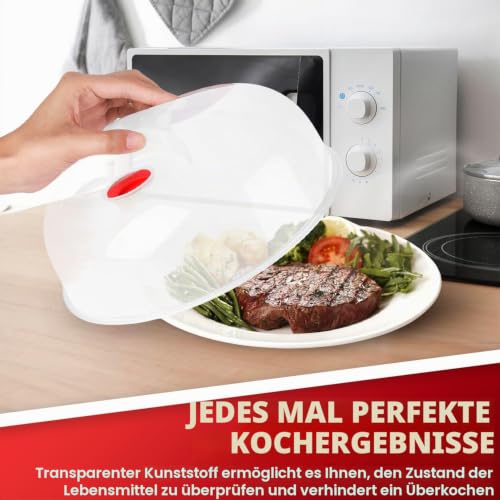 Flexzion Mikrowellenabdeckung transparente Mikrowellenabdeckhaube mit einstellbarem Dampfentlüftungsloch, BPA-freier… – Ansicht 3