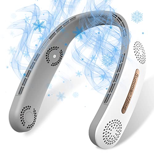 Msevc 4 Turbo 6000Mah Portable Neck Fan 360°Cooling Airflow Bladeless Usb Rechargeable With 3 Speeds Adjustment Wearable Personal Fan For Outdoor Travel Indoor - White #TOP13