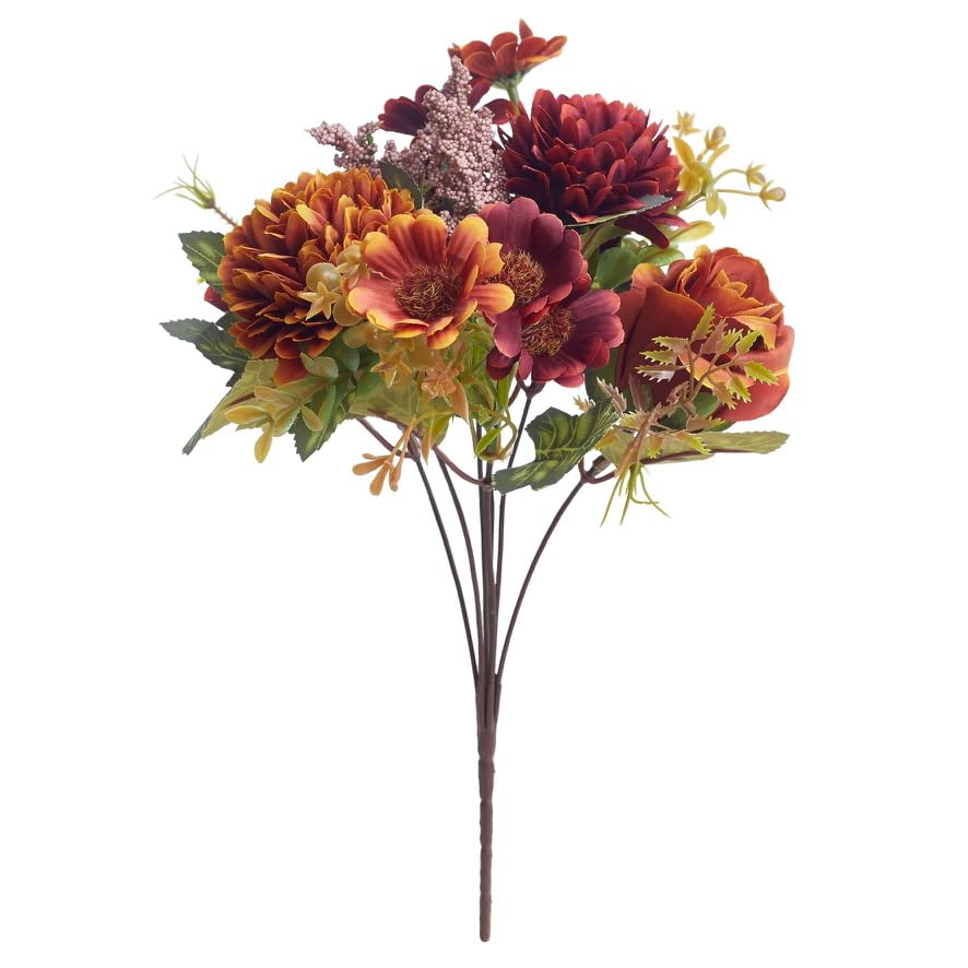 The Baked Studio Silk Artificial Flower Bouquet (Rose, Dandelion, Daisy & Foilage) - Image 2