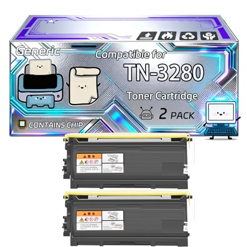 Image of TN-3280 Toner Cartridge Compatible for Brother HL-5370DW MFC-8370 MFC-8380DN MFC-8890 DCP-8085 Printers, With Chip, 3000 Pages, Vibrant Colours (2-Pack Black)