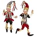 16 Inch Tall Set of 2 Posable Elves, 2017 Christmas Elves in Red, Black and Gold