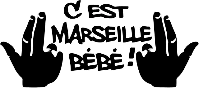 Sticker Autocollant C'est Marseille BÉBÉ Orange - Stickers Om Résistant Extérieur