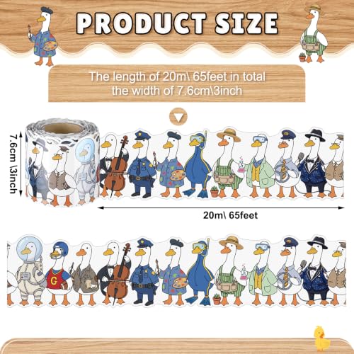 Fuutreo 65 ft Silly Goose Bulletin Board Borders Profession Uniforms Borders for Bulletin Board Classroom Whiteboard Trim for Back to School Classroom Library Chalkboard Wall Decor - Image 2